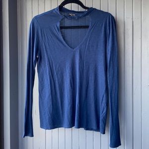 long sleeve, collared Express top